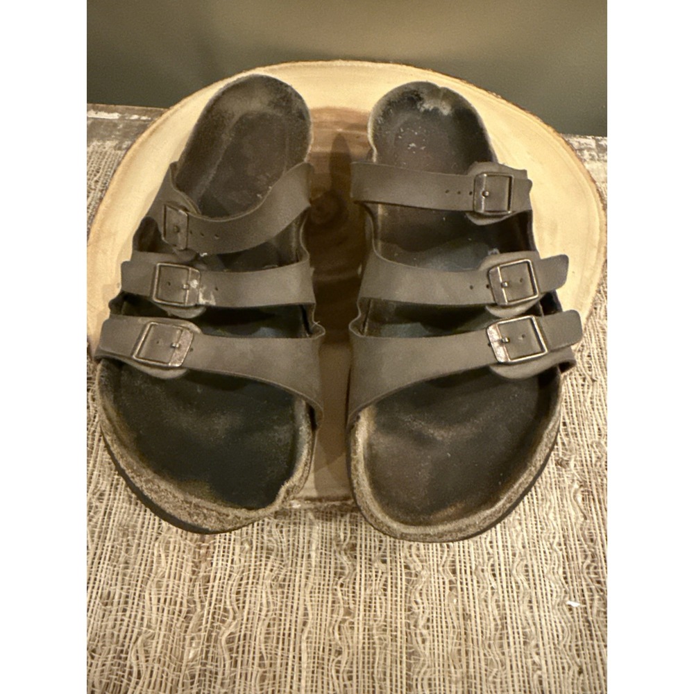 Birkenstock Florida Sandals Women's Sz- 10 Brown 3 Buckle Leather Slip‎ Shoes - Picture 8 of 11